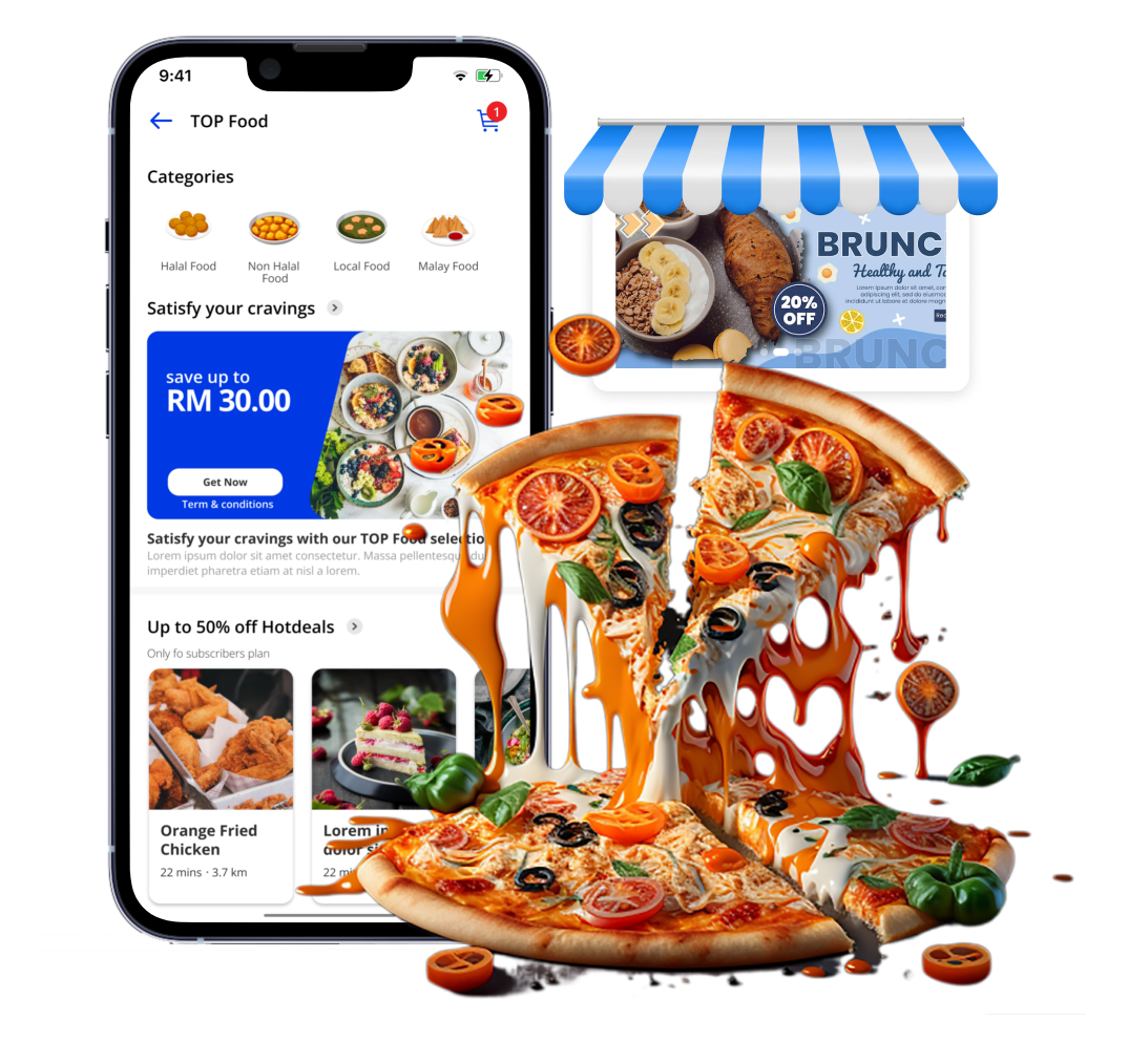 Food delivery app campaign visual